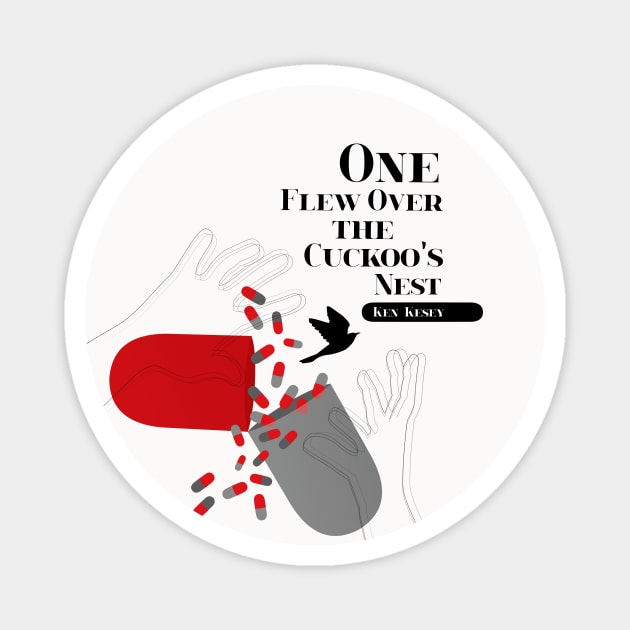 One Flew Over The Cuckoo's Nest Fan Art Poster on White Magnet by XOOXOO